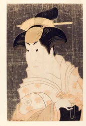 Skådespelaren Iwai Hanshiro IV som Shigenoi, den våta sjuksköterskan, 1794 (träkloss)